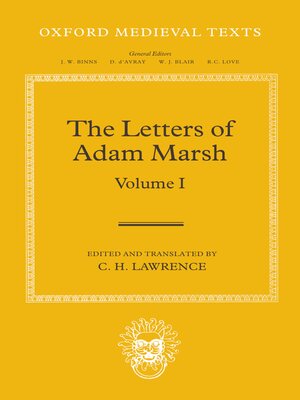 cover image of The Letters of Adam Marsh